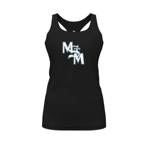 [FT0TRBBK-FYS-LOGO2] Decker Racerback Tank Top (Female Youth S, Black, Logo 2)