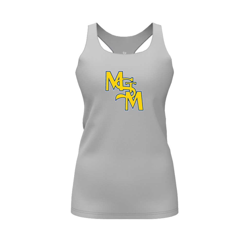 [FT0TRBGY-FYS-LOGO1] Decker Racerback Tank Top (Gray, Female Youth S, Logo 1)