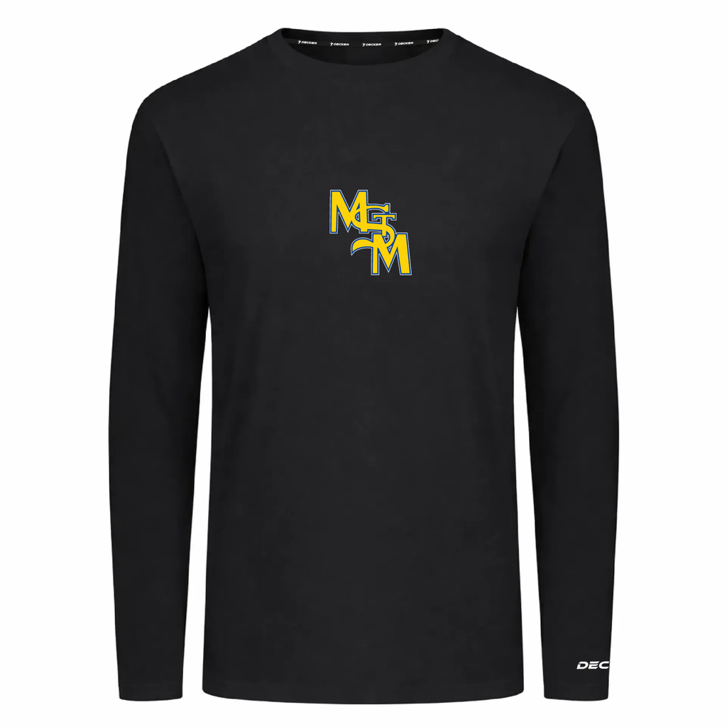 [FTLCUBBK-YS-LOGO1] Decker Youth Tri-Blend T-Shirt - Long Sleeve (Black, Youth S, Logo 1)