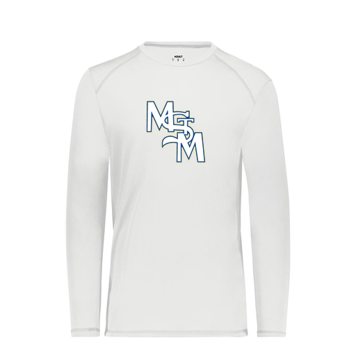 [6845.005.S-LOGO2] Men's SoftTouch Long Sleeve (Adult S, White, Logo 2)