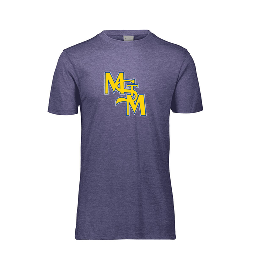 [FTSCUBNV-YS-LOGO1] Decker Youth Tri-Blend T-Shirt - Short Sleeve (Youth S, Navy, Logo 1)