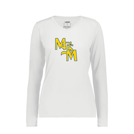 [6847.005.XS-LOGO1] Women's SoftTouch Long Sleeve (Female Adult XS, White, Logo 1)