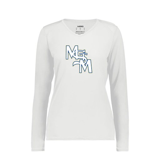 [6847.005.XS-LOGO2] Women's SoftTouch Long Sleeve (Female Adult XS, White, Logo 2)
