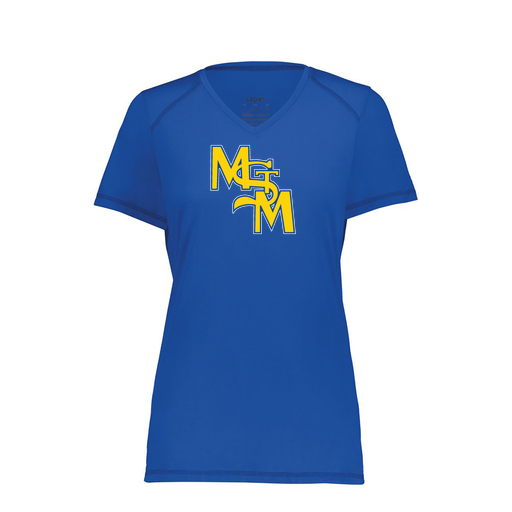 [6844.060.XS-LOGO1] Women's SoftTouch Short Sleeve (Female Adult XS, Royal, Logo 1)