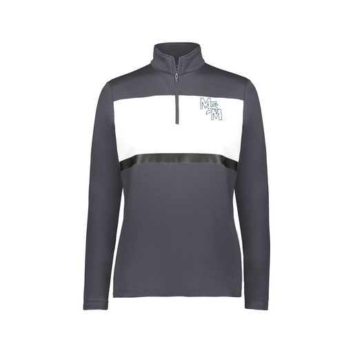 [222791.F52.XS-LOGO2] Ladies Bold 1/4 Zip Pullover (Female Adult XS, Gray, Logo 2)