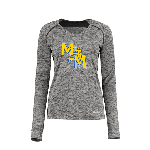 [222770.K94.XS-LOGO1] Ladies Electric Long Sleeve Shirt (Female Adult XS, Black, Logo 1)