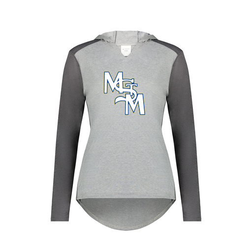 [6902.30V.XS-LOGO2] Ladies Vintage Hoodie (Female Adult XS, Gray, Logo 2)