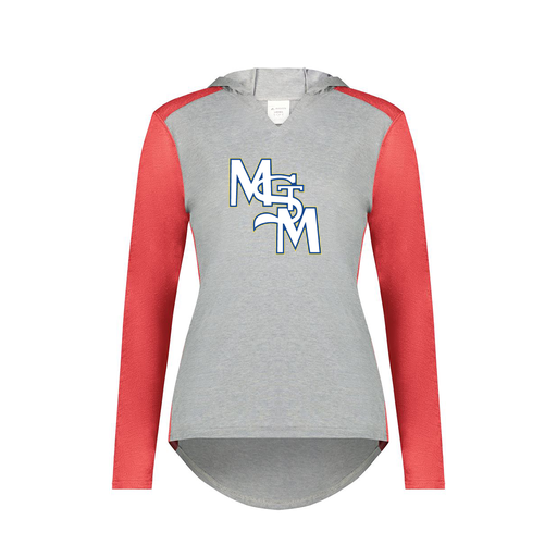 [6902.27V.XS-LOGO2] Ladies Vintage Hoodie (Female Adult XS, Red, Logo 2)