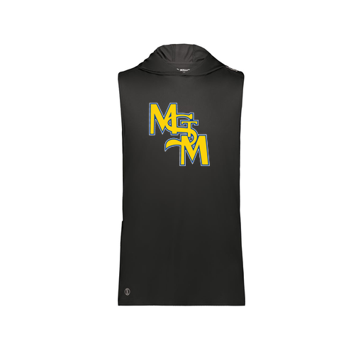 [222590.080.XS-LOGO1] Men's CoolDry Sleeveless Hoodie (Adult XS, Black, Logo 1)