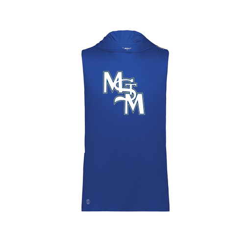 [222590.060.XS-LOGO2] Men's CoolDry Sleeveless Hoodie (Adult XS, Royal, Logo 2)