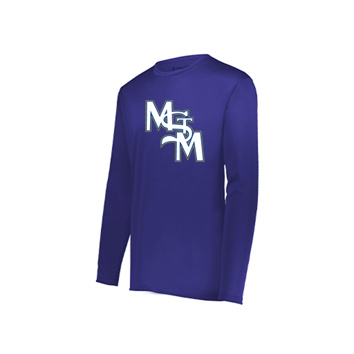 [222822.747.XS-LOGO2] Men's LS Smooth Sport Shirt (Adult XS, Purple, Logo 2)