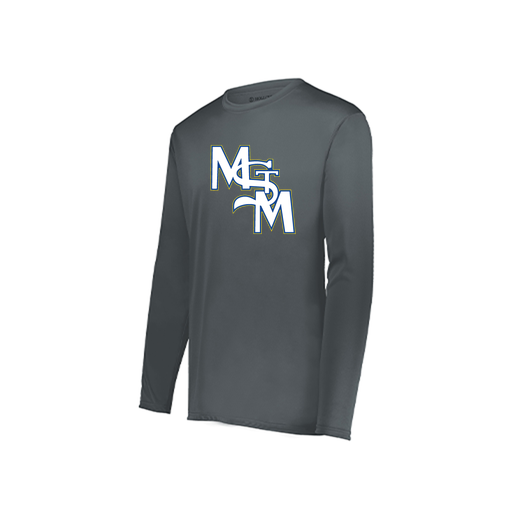 [222822.059.XS-LOGO2] Men's LS Smooth Sport Shirt (Adult XS, Gray, Logo 2)