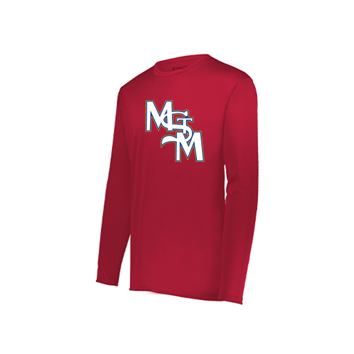 [222822.083.XS-LOGO2] Men's LS Smooth Sport Shirt (Adult XS, Red, Logo 2)