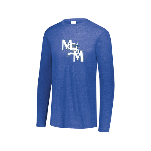 [3075.U55.XS-LOGO2] Decker Men's Tri-Blend T-Shirt - Long Sleeve (Adult XS, Royal, Logo 2)