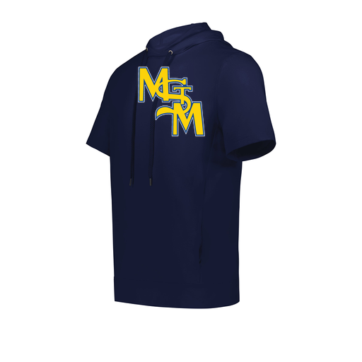[222505.065.S-LOGO1] Men's Venturs Soft Knit Short Sleeve Hoodie (Adult S, Navy, Logo 1)