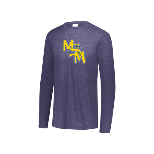 [FTLCUBNV-YS-LOGO1] Decker Youth Tri-Blend T-Shirt - Long Sleeve (Youth S, Navy, Logo 1)