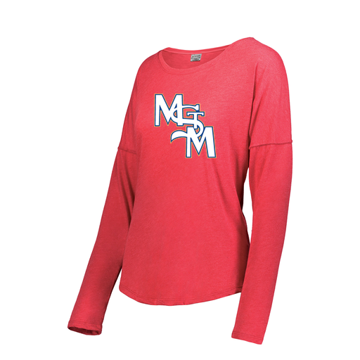 [FTLCUBRD-FAXS-LOGO2] Decker Women's Tri-Blend T-Shirt - Long Sleeve (Female Adult XS, Red, Logo 2)